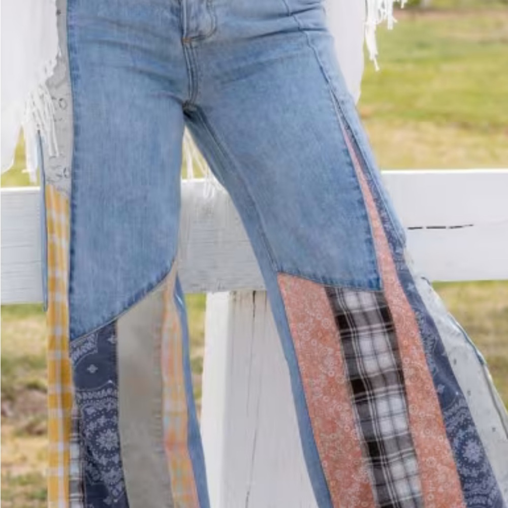 Patchwork Flare Jeans